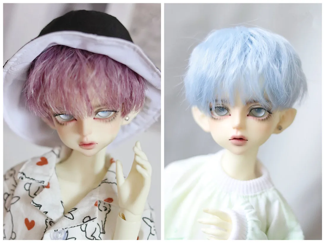 BJD doll wig is suitable for 1/3 1/4 1/6 Blythes 1/6 9-10in fashion new versatile micro curls men hair high temperature silk wig