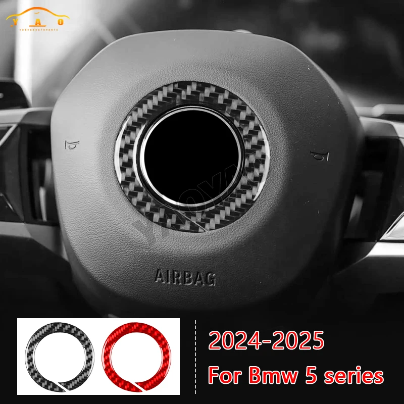 

Carbon Fiber For BMW 5 Series i5 G60 G68 2024 2025 Wing Mirror Emblem Decorative Ring Cover Car Accessories Sticker