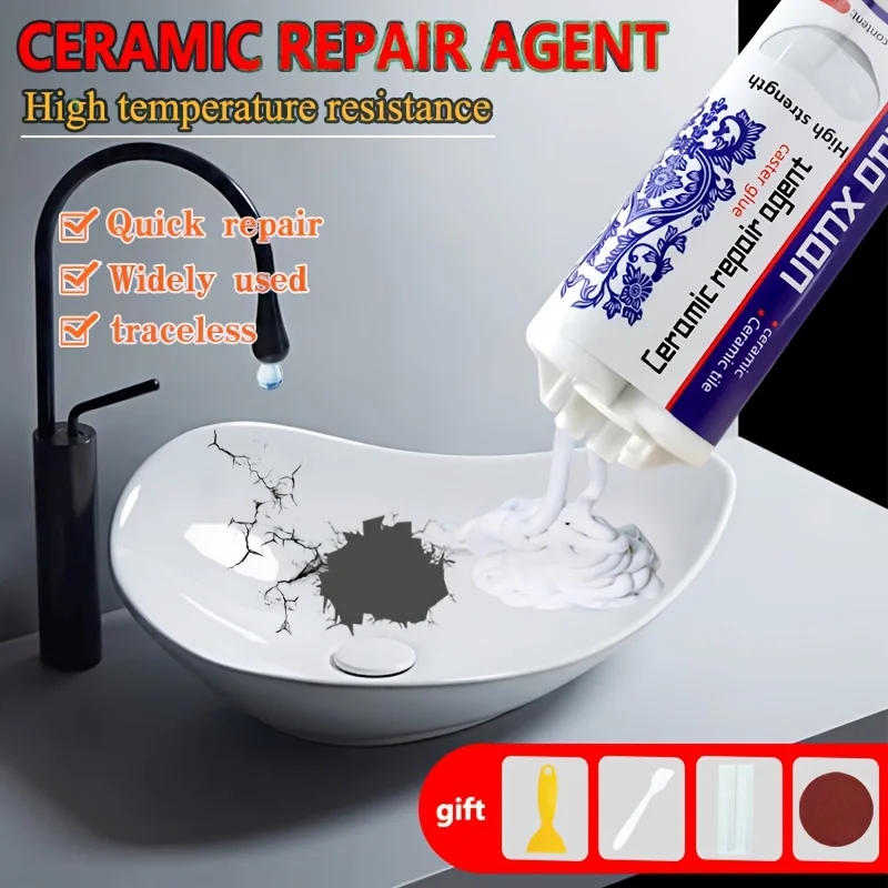 1pc Ceramic Repair Agent - Super Strong Waterproof Leak Sealant for Quick Fixes on Ceramics,Sinks,Bathtubs,Toilets, Vases, Tiles