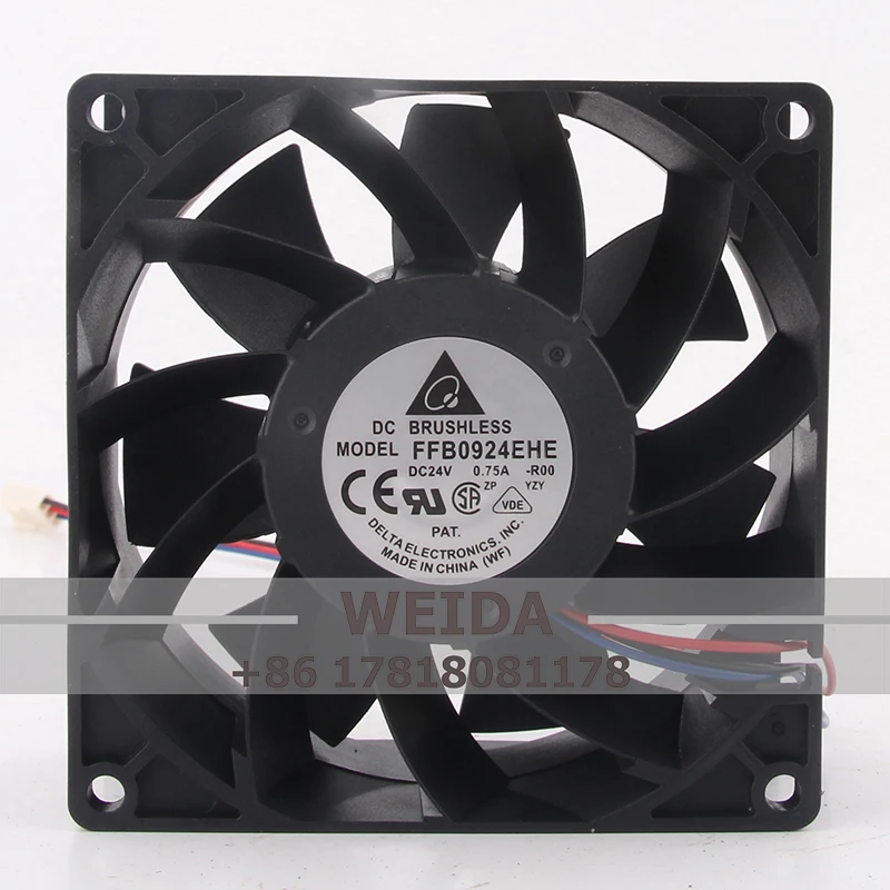 Case Fan Dual Ball Bearing for DELTA FFB0924EHE DC24V 0.75A 92X92X38MM 9CM 9238 Frequency Conversion Current Speed Cooling Fan