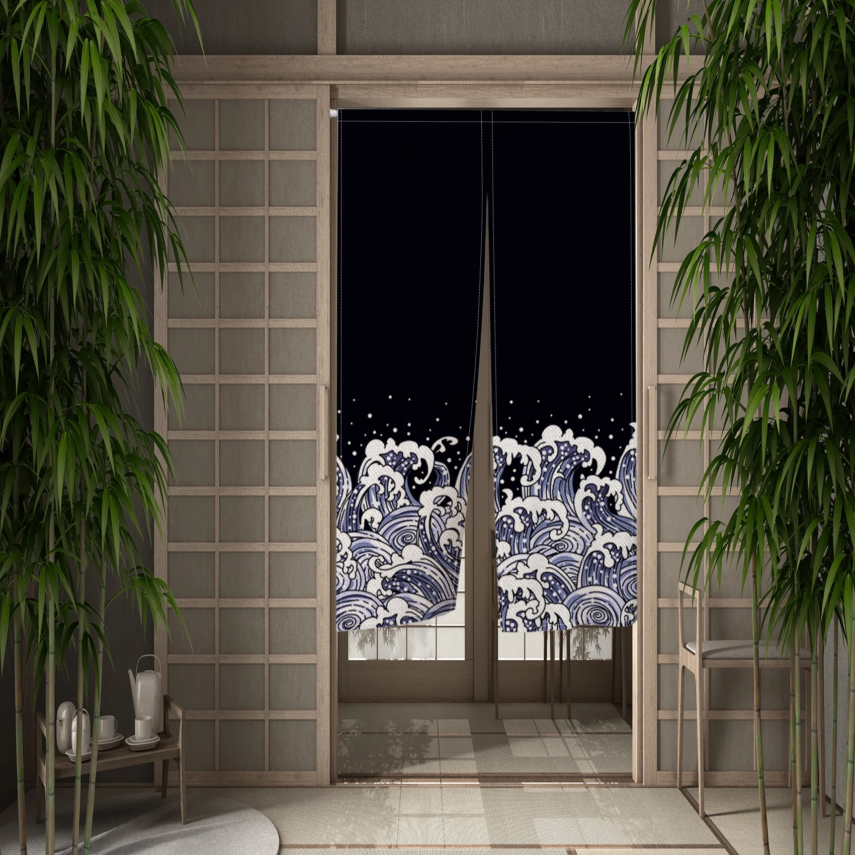 Modern Kitchen Noren Door Curtains Cat Fresh Izakaya Dining Room Partition Linen Doorway Curtains Kitchen Entrance Half Curtains
