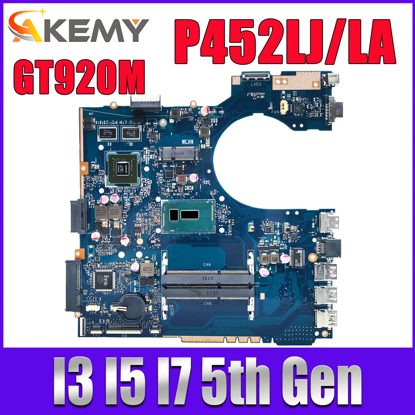 

P452LA Mainboard For ASUS P452L P452LJ PE452LA PRO452LA PRO452LJ PX452LJ PX452LA PE452LJ Laptop Motherboard I3 I5 I7 5th Gen CPU