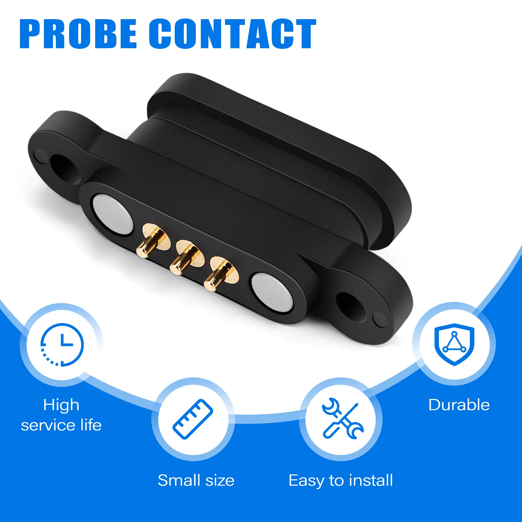 ABFN-5 Pairs Spring Loaded Magnetic Pogo Pin Connector 3 Positions Magnets Pitch 2.3MM Through Holes Male Female Probe