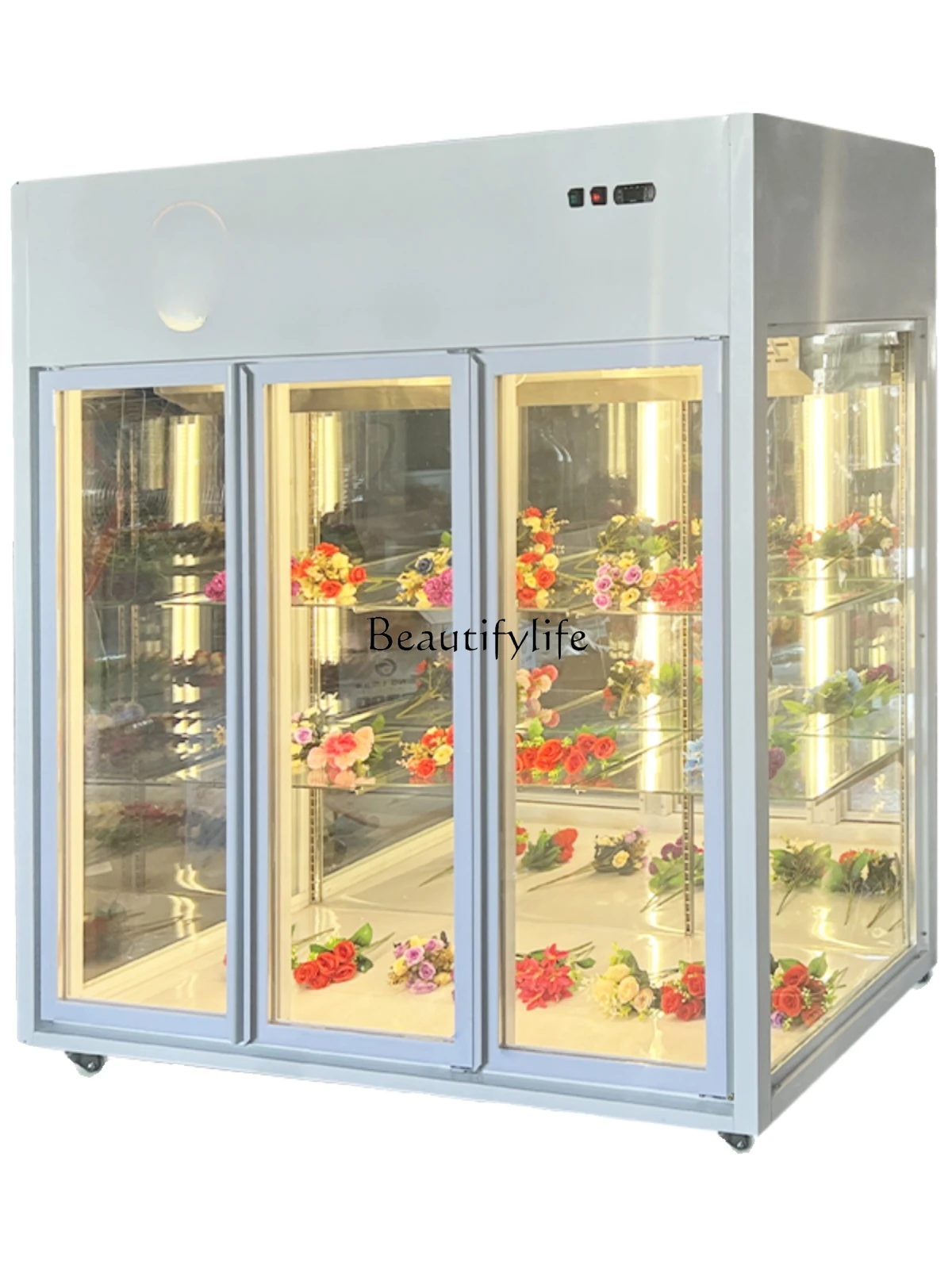 Fresh Flowers Commercial Air Cooled Display Cabinet Refrigerated Frost-Free Three-Door Flower Shop Flower Refrigerated Cabinet