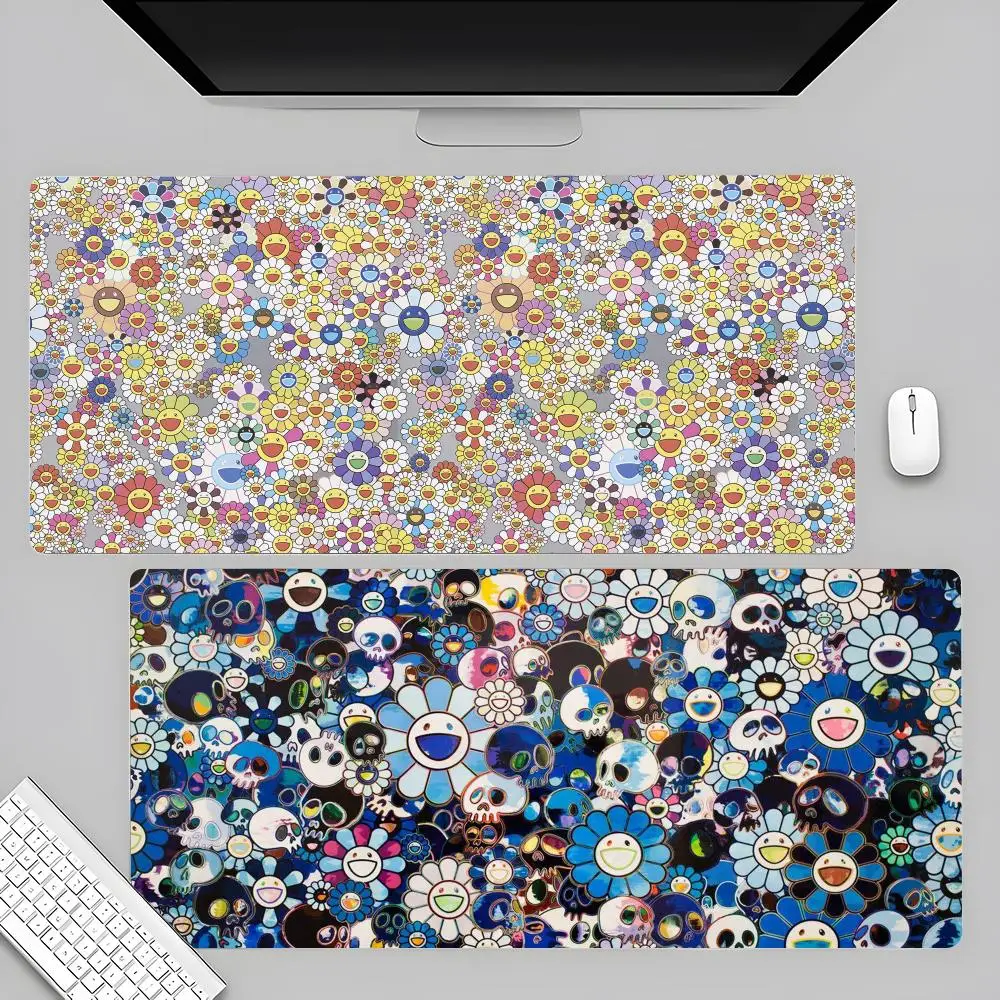 M-Murakamis T-Takashi Art Mouse Pad 80x40cm XL Plain Lockedge Office Computer Desk Mat Table Keyboard Big Mouse Pad