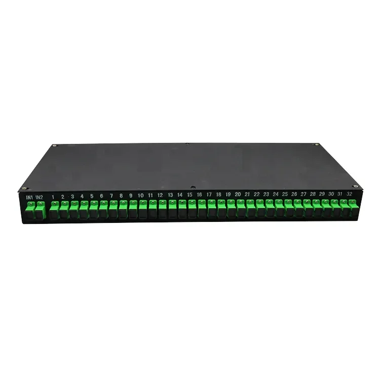 

19 Inch 1U Rack Mount Holding 2x32 Fiber Optic PLC Splitter with SC APC Connector