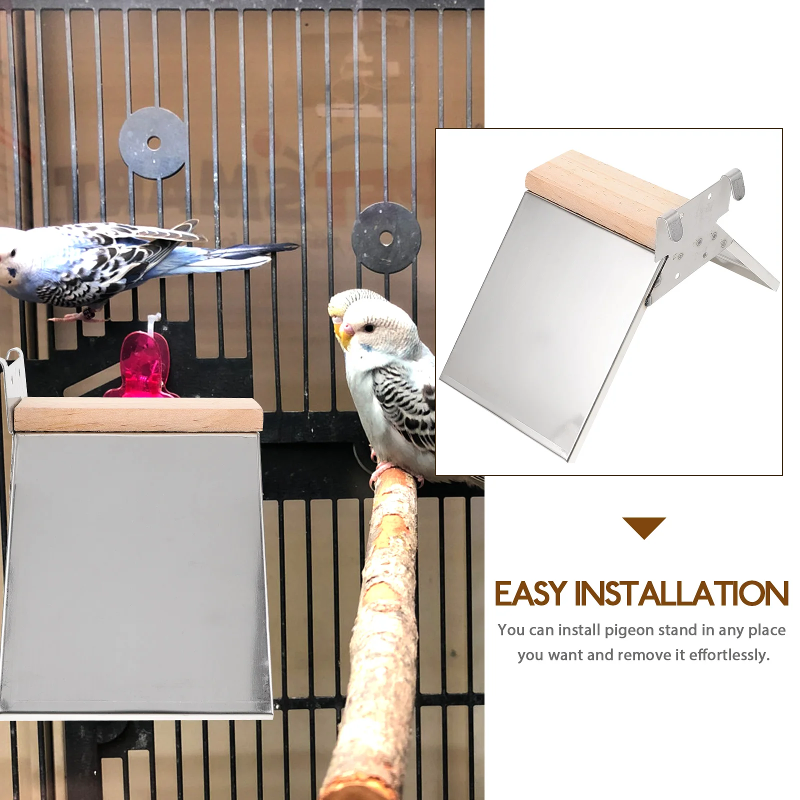 

2 Pcs Rest Bird Cage Perch Rack Sturdy Stainless Perch Bird Stand Accessories Roosting Holder Cage Toy