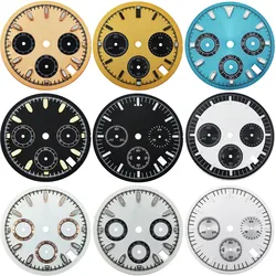 29.5mm/30mm/31.5mm Sterile Black White Rose Gold Watch Dial Luminous Marks Fit VK63 Quartz Movement Customized logo are availabl
