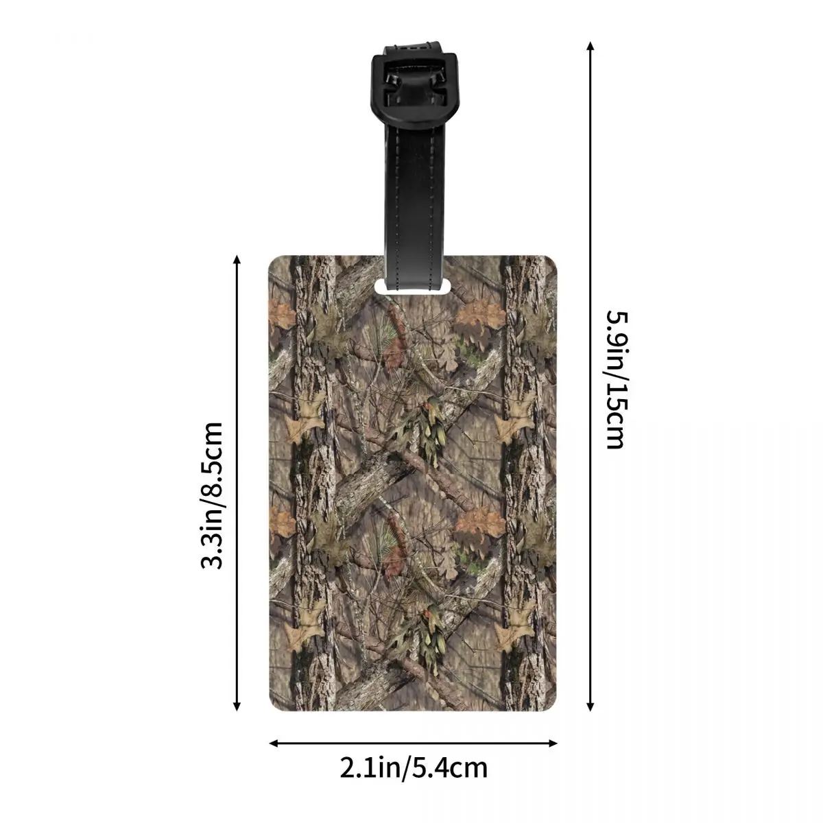 Custom Hunting Camo Tree Camouflage Pattern Luggage Tag Suitcase Baggage Privacy Cover ID Label