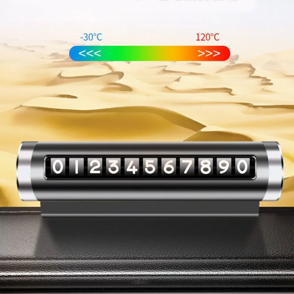 Fashion Universal Phone Number Plate Metal Roller Adjustment Car Temporary Parking Card Aluminum Auto Accessories