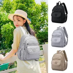 New Fashion Shoulder Bag Nylon Waterproof Simple Light Laptop Backpack Travel Bag for Women Large Capacity Student Schoolbag