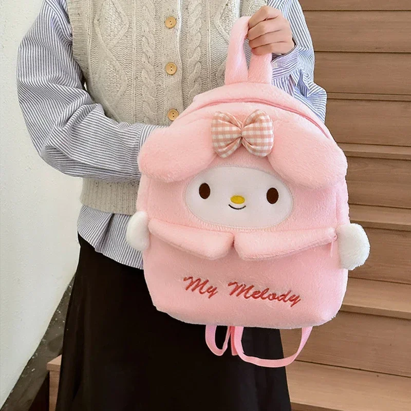 Плюшевый мультяшный рюкзак Sanrio, милая фотография, коричная сумка через плечо с Hello Kitty, подарок на день рождения