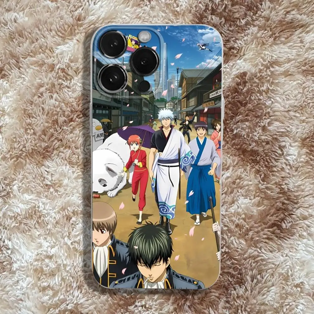 S-Sakata Gintama Gintoki Phone Case For iPhone 17,16,15,14,13,12,11 Pro,Max,Plus,X,XS,XR,SE4,E Mini Transparent Soft Cover