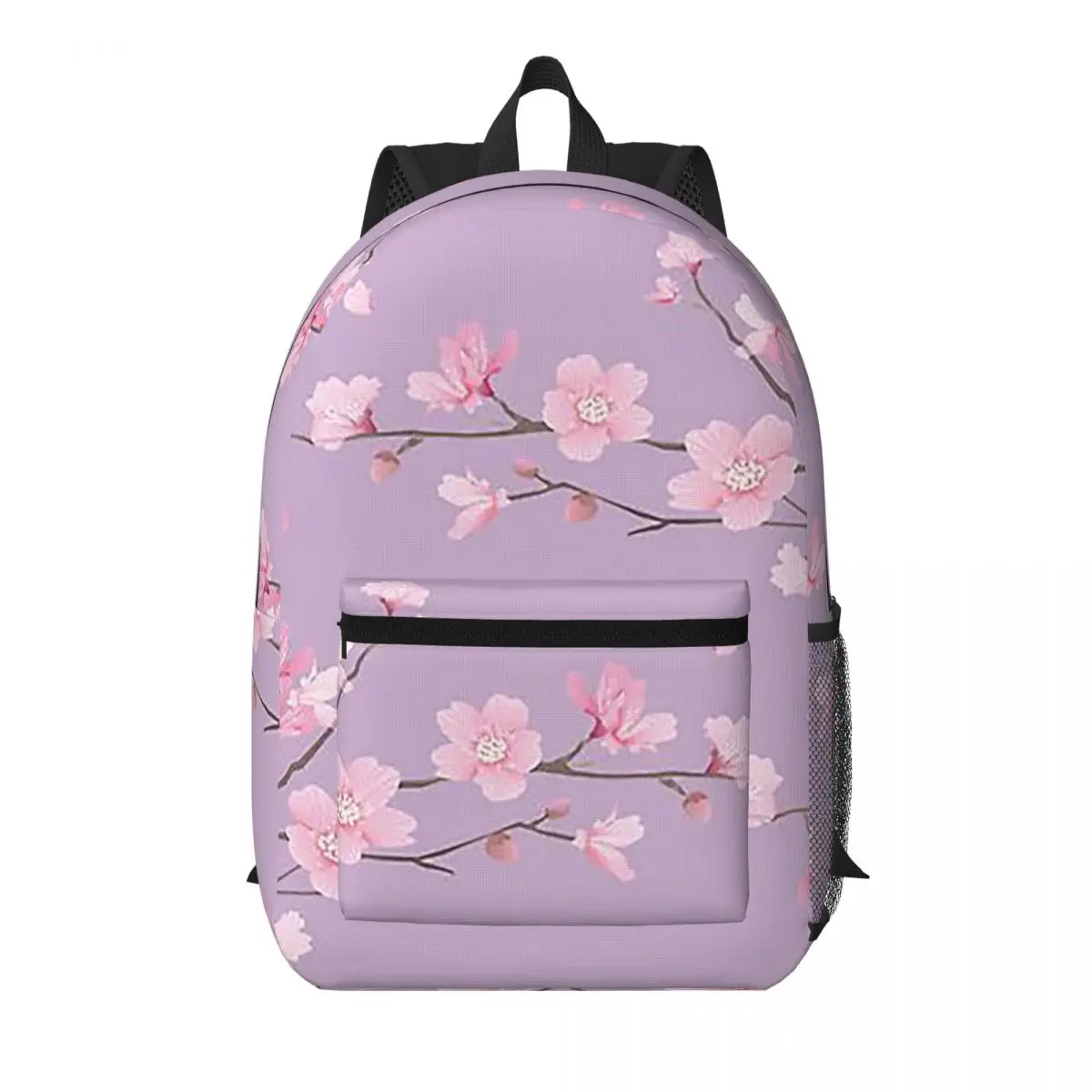 

Cherry Blossom Flower Plant Pastel Purple Student Backpack School Bag Hiking Travel Daypack for Men Women Bookbag Shoulder Bags
