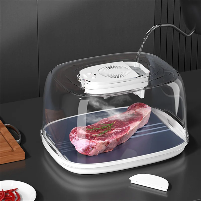 Kitchen Quick Thaw Machine Food Grade Aluminum Meat Steak Rapid Preservation And Defrosting Tray Household Ice Melting Artifact