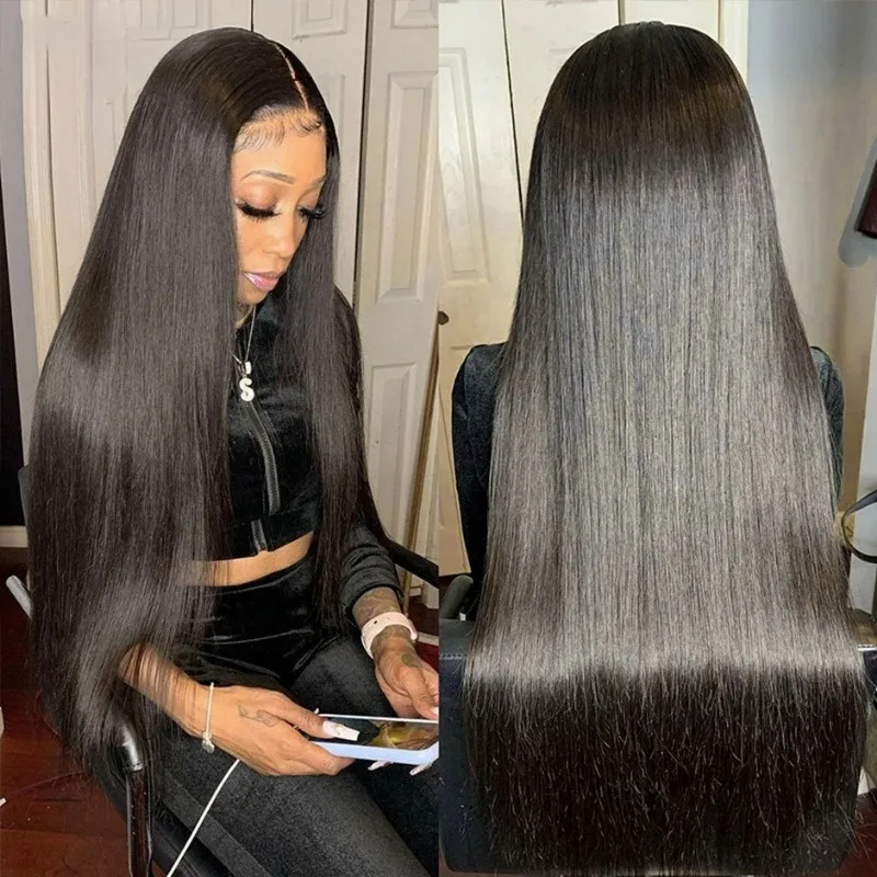 30 32 34 Polegada osso reto 13x6 hd peruca frontal do laço 100% cabelo humano 13x4 transparente hd frente do laço perucas de cabelo humano para mulher