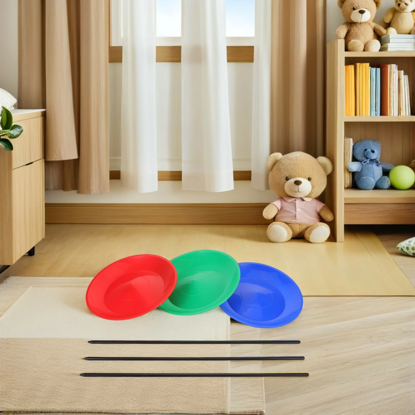 

1 Set Juggling Plates Vibrant Sensory Training Lightweight Rotating Plate Stage Performance Party Decor