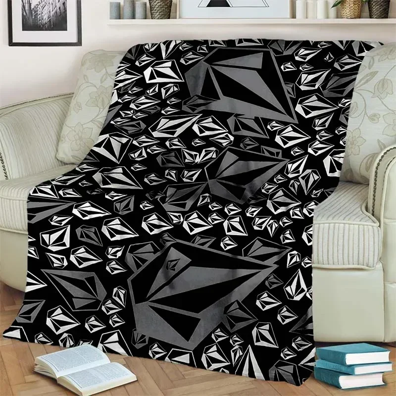 V-Volcom Skateboard Lightweight Flannel Throw Blanket,Multi-purpose Holiday Gift Blanket Warm And Soft Blankets All Seasons