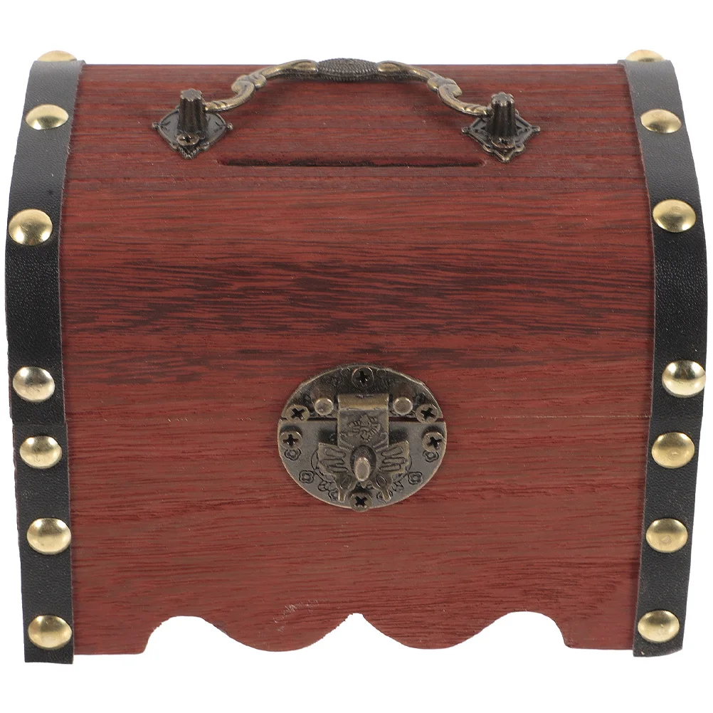 Skarbonka Skrzynia Skarbów dla Dzieci, Vintage Skarbonka na Monety z Zamkiem dla Chłopców i Dziewcząt, Duża Pojemność, Skarbonka do Domu i Biura