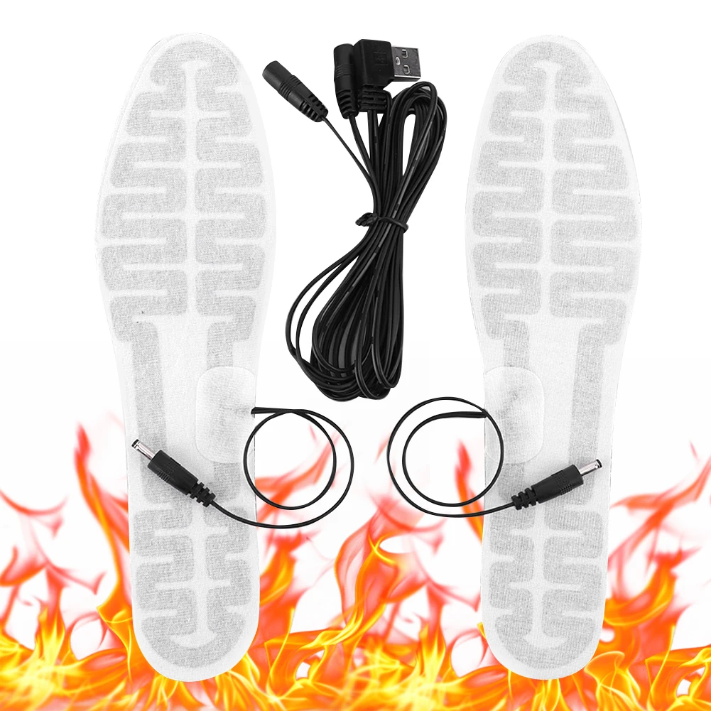 USB Heated Shoe Insoles Foot Warmer Film 10W Electric Foot Warming Pad Winter Outdoor Sports Heating Insoles for Men and Women