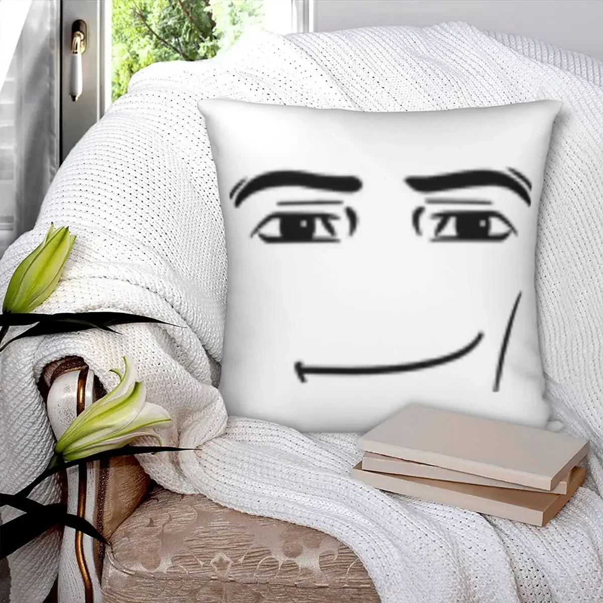 Man Face Pillowcase Creative Zip Decor Home Cushion Cover
