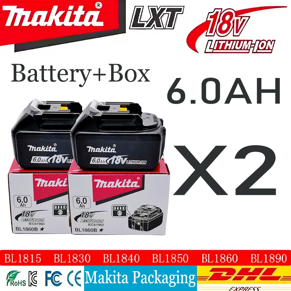 

Li-ion Battery Original Makita 18V 6Ah/5Ah BL1860B BL1850B BL1850 BL1840 BL1860 BL1815 Replacement Lithium Battery