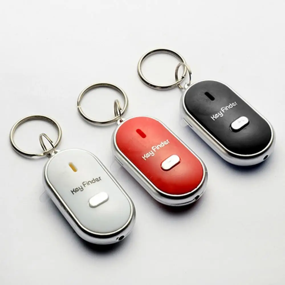 LED Whistle Key Finder Flashing Beeping Sound Control Alarm Anti-Lost Key Locator Finder Tracker Camping Survival Keyring