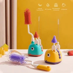 360 Degree Rotation Silicone Bottle Brush Baby Bottles Cleaner Food Grade Pacifier Cup Nipple Cleaning Brushes Set Bpa Free