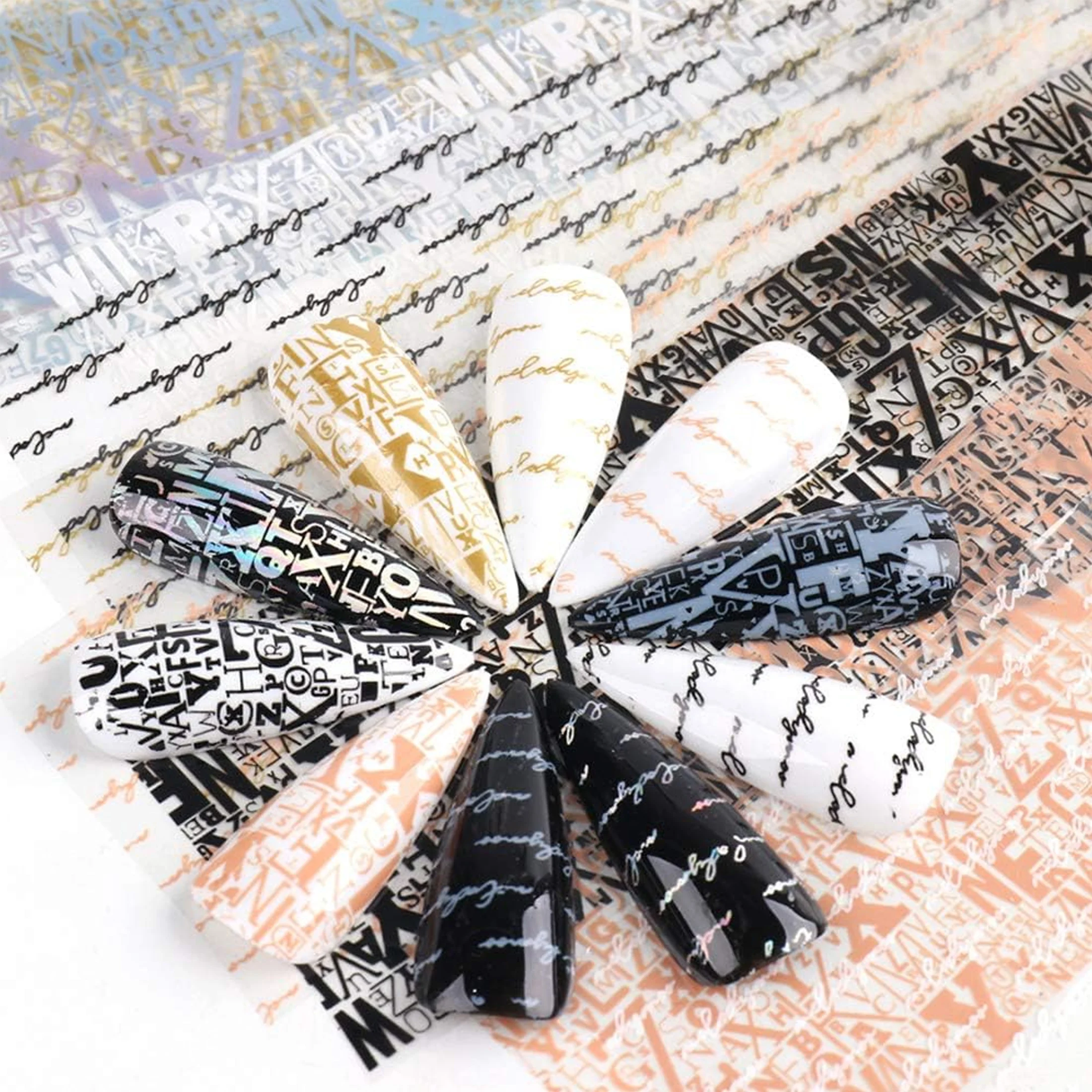 10 قطعة ملصقات تزيين الأظافر على الطراز القوطي ملصقات أظافر ذاتية الصنع منتجات تزيين الأظافر أدوات الأظافر #3