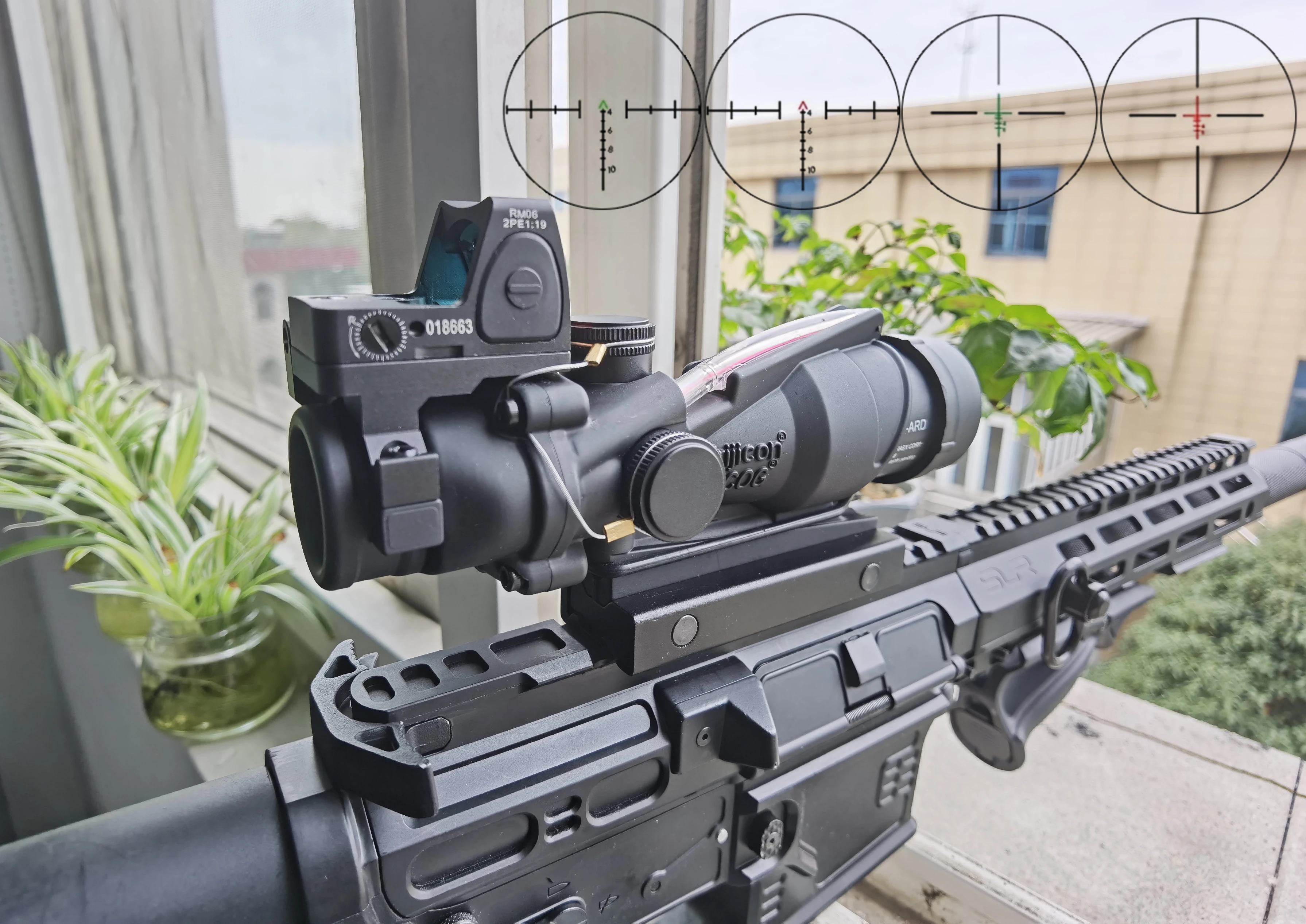 

ACOG 4X32 Real Fiber Optics Red Dot Illuminated Chevron Glass Etched Reticle Tactical Optical Scope Hunting Optic Sight