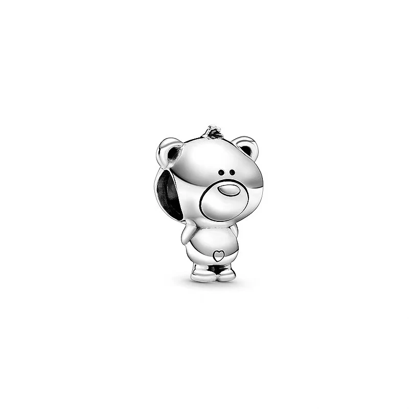 Animal Series Beads Monkey Owl Pig Robot Frog Prince Fit Original 925 Sterling Silver Pandora Bangle DIY Women Charms jewelry