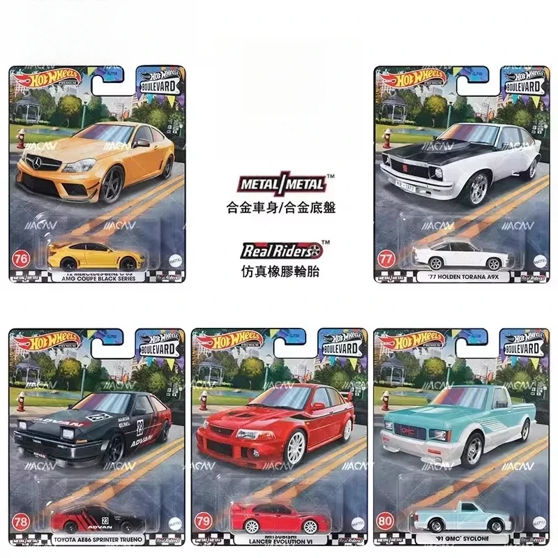 Auténtico Hot Wheels Premium Car Boulevard 1/64 vehículos Diecast Holden Toyota AE86 Sprinter Trueno Mitsubishi Lancia juguete para niños