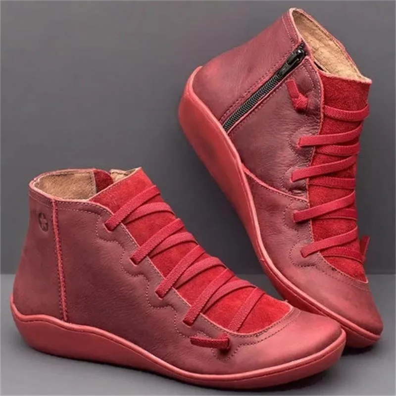 

Men Women Boots Roman Pointed Casual Booties Autumn Winter Leather Boots Ladies Casual Flat Shoes Botas Femenina