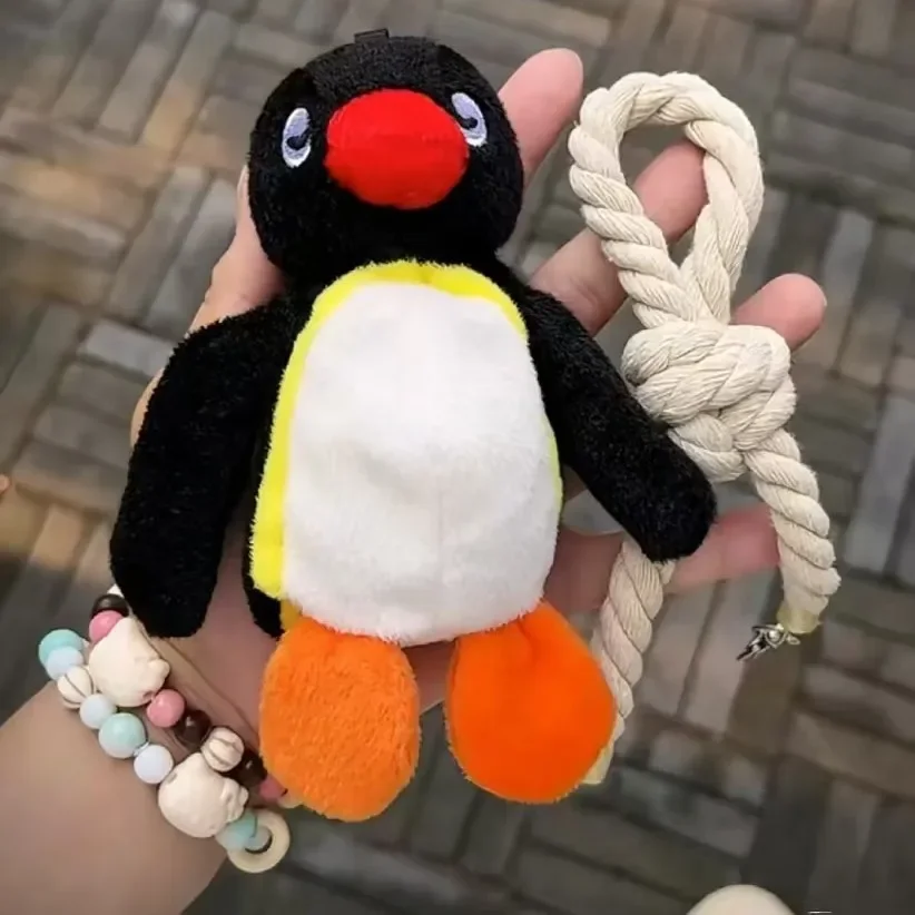 LLavero de peluche de pingüino encantador de 16cm, bonito muñeco de pingüino, colgante para mochila, llavero de muñeco de Animal creativo, accesorios para bolso de mujer y niña