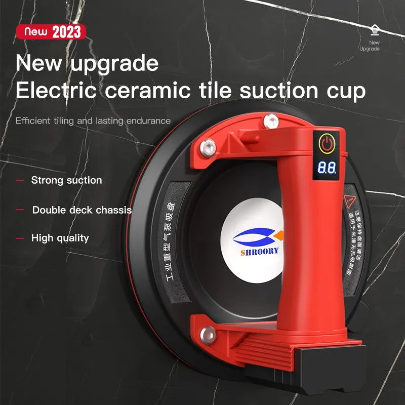 New Electric Suction Cup Sucker for Tile Granite Glass 8 Inch Professional Vacuum Strong Suction Cup 200kg Bearing Vacuum Lifter