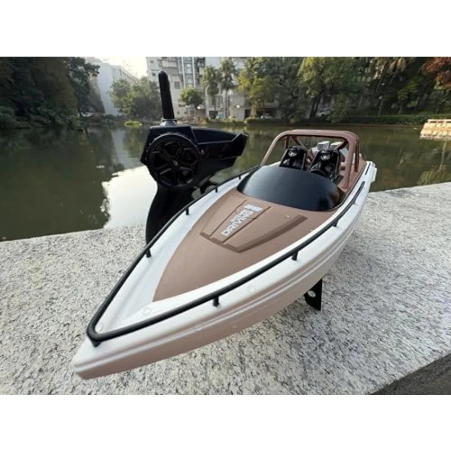 

Remote Control Boat 4CH Electric Watercraft RC Sail Double-People Boats 15km/h for Lake Pool Suitable for Adults 14y+ Dual Batt