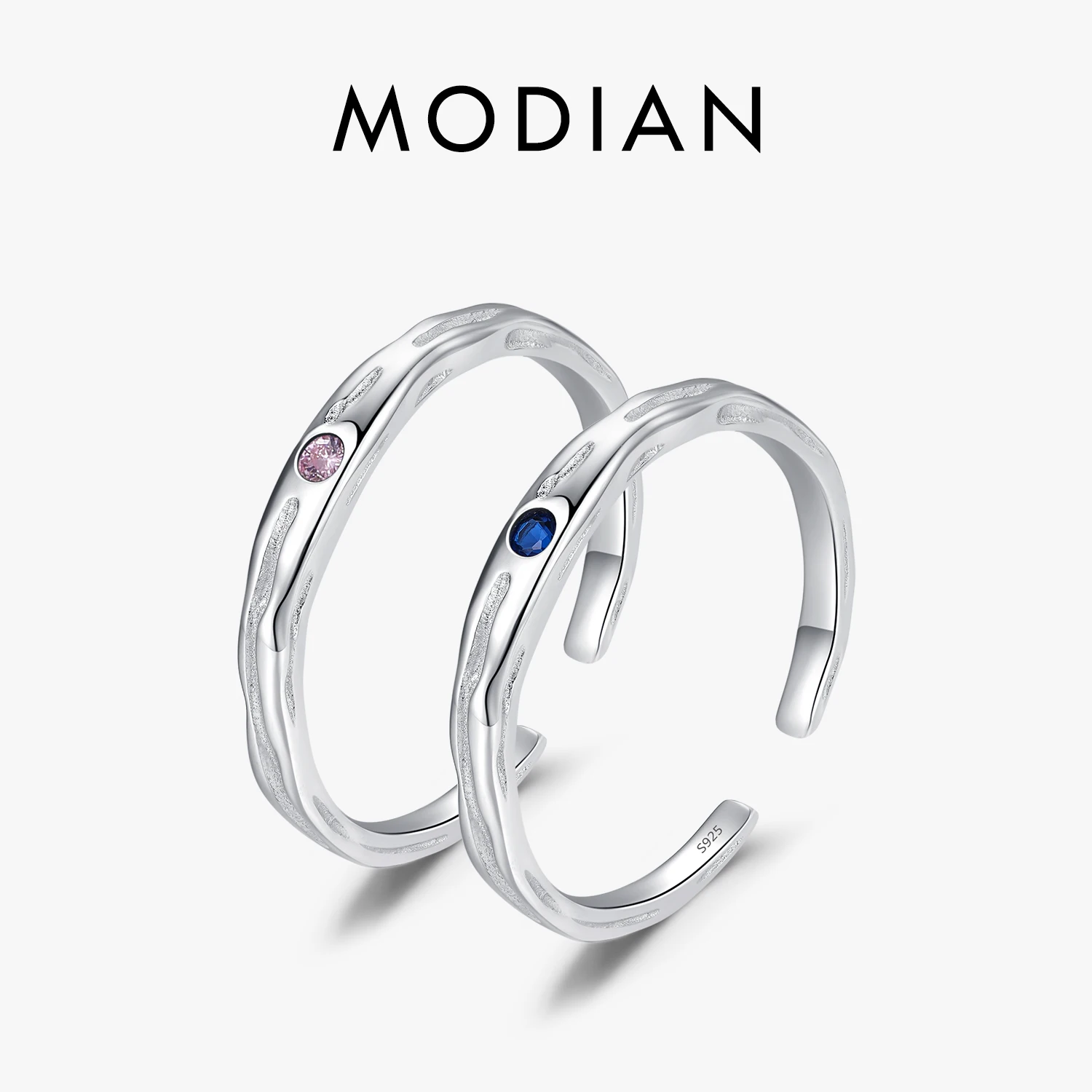 MODIAN 925 Sterling Silver Vintage Pattern Opening Size 6-9 Ring Adjustable Retro Stackable Finger Rings For Women Fine Jewelry