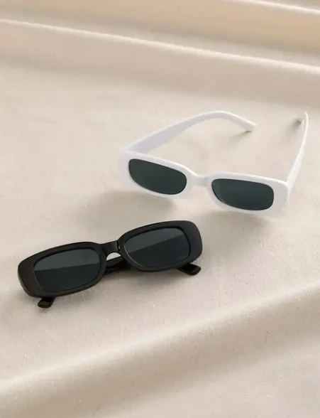 2 pcs/3 pcs Kleine Rechthoek Frame Zonnebril Voor Vrouwen Mannen Snoep Kleur Y2K Mode Zonnebril Vintage outdoor Brillen UV400