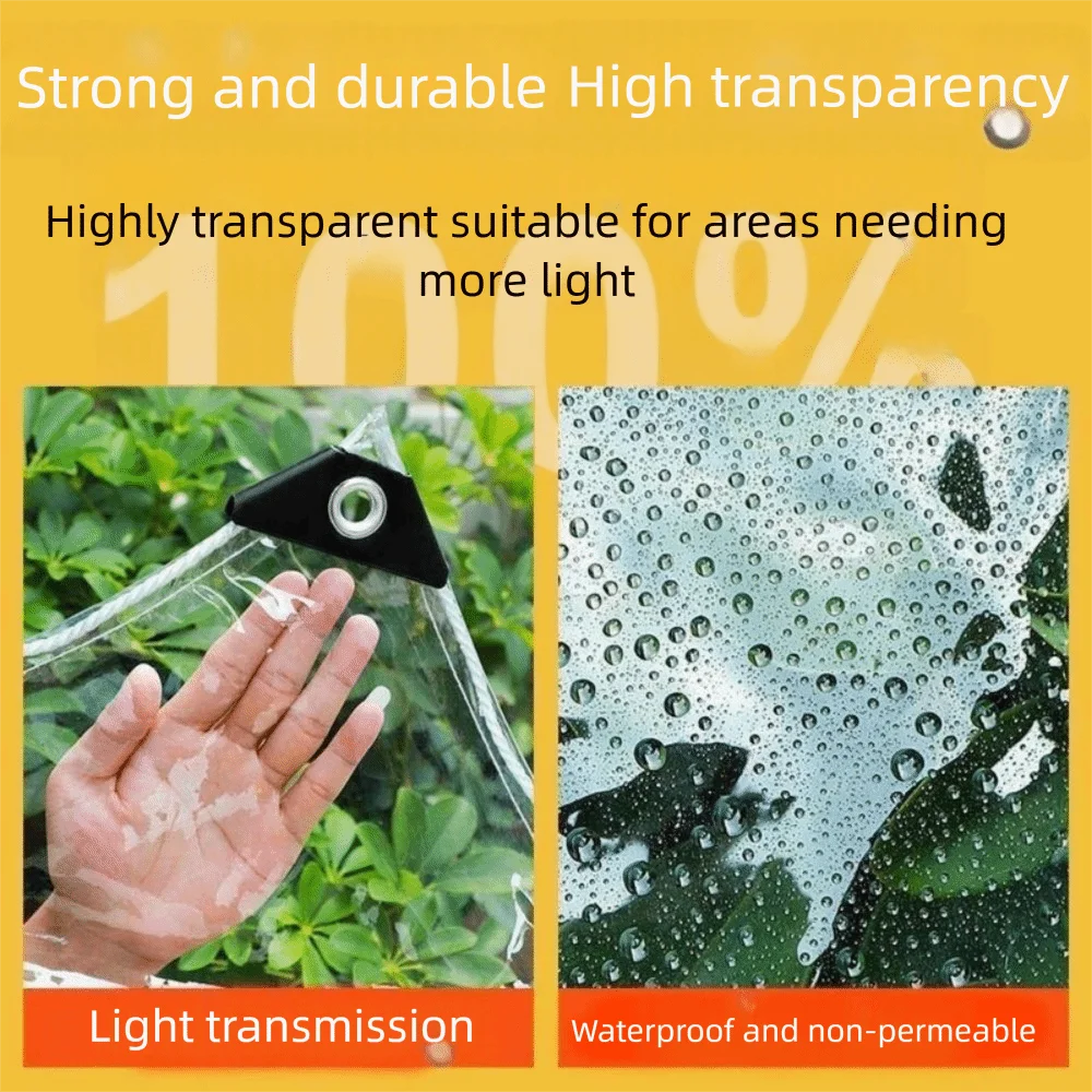 Durable Fabric Transparent Waterproof Tarpaulins Dust-proof Wind-Resistant Garden Rain Cover PVC Tarp Waterproof Rainproof Cloth