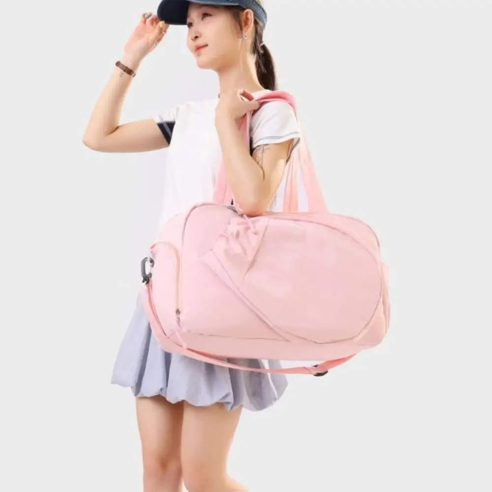Large Capacity Tennis Racket Bag Solid Color Multi-functional Sports Fitness Bag Waterproof Dry-wet Separation Badminton Bag