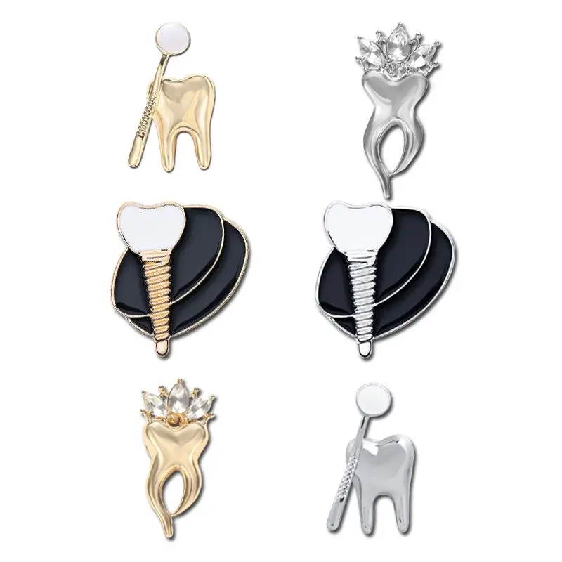 

Harong Exquisite Dental Pins Medical Brooch for Women Men Teeth Implant Lapel Lanyard Coat Badge Gifts for Dentist Students
