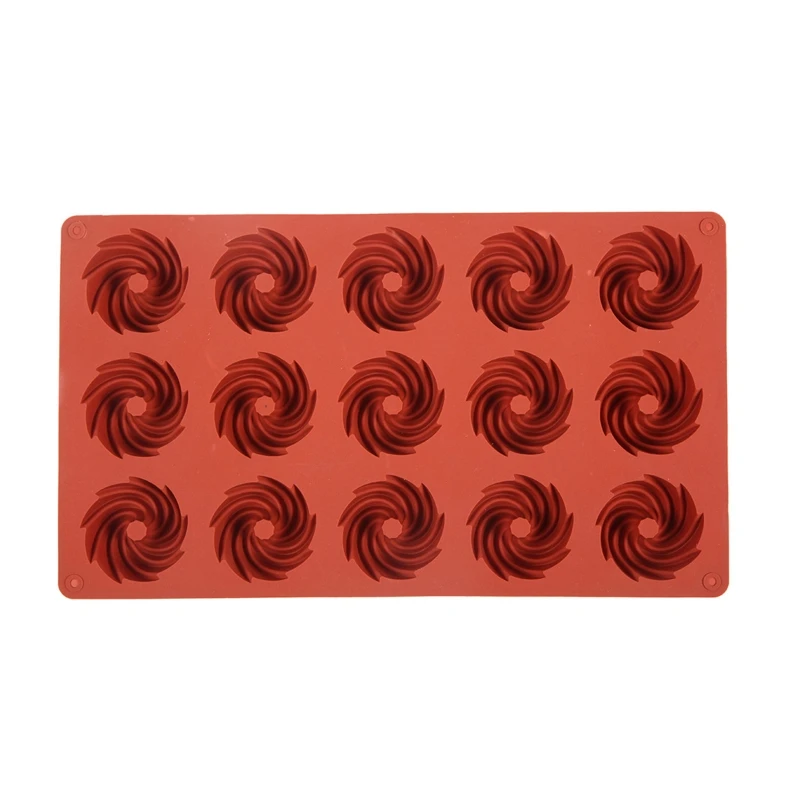 15 Cavities Silicone Moulds Small Spiral-shaped Cake Mould Chocolate Soap Molds Silicone Material Kitchen Baking Gadgets