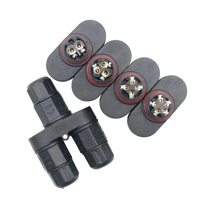 L20 Waterproof Connector Junction Box IP68 2/3/4/5 way Screw Wiring Joint Straight-through 3 4 5Pin Power Supply Drive Connector