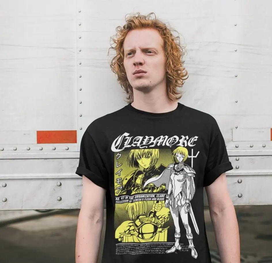 Clare Claymore Anime Silver Eyed Witch Graphic T-Shirt Cotton Men Women Streetwear Tee