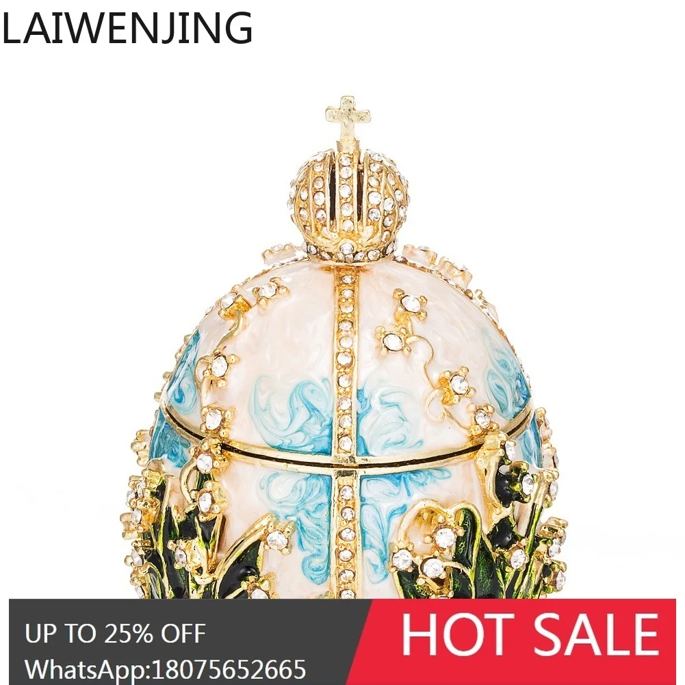 MJY Metal Enamel Fabergé Egg Metal Jewelry Box
