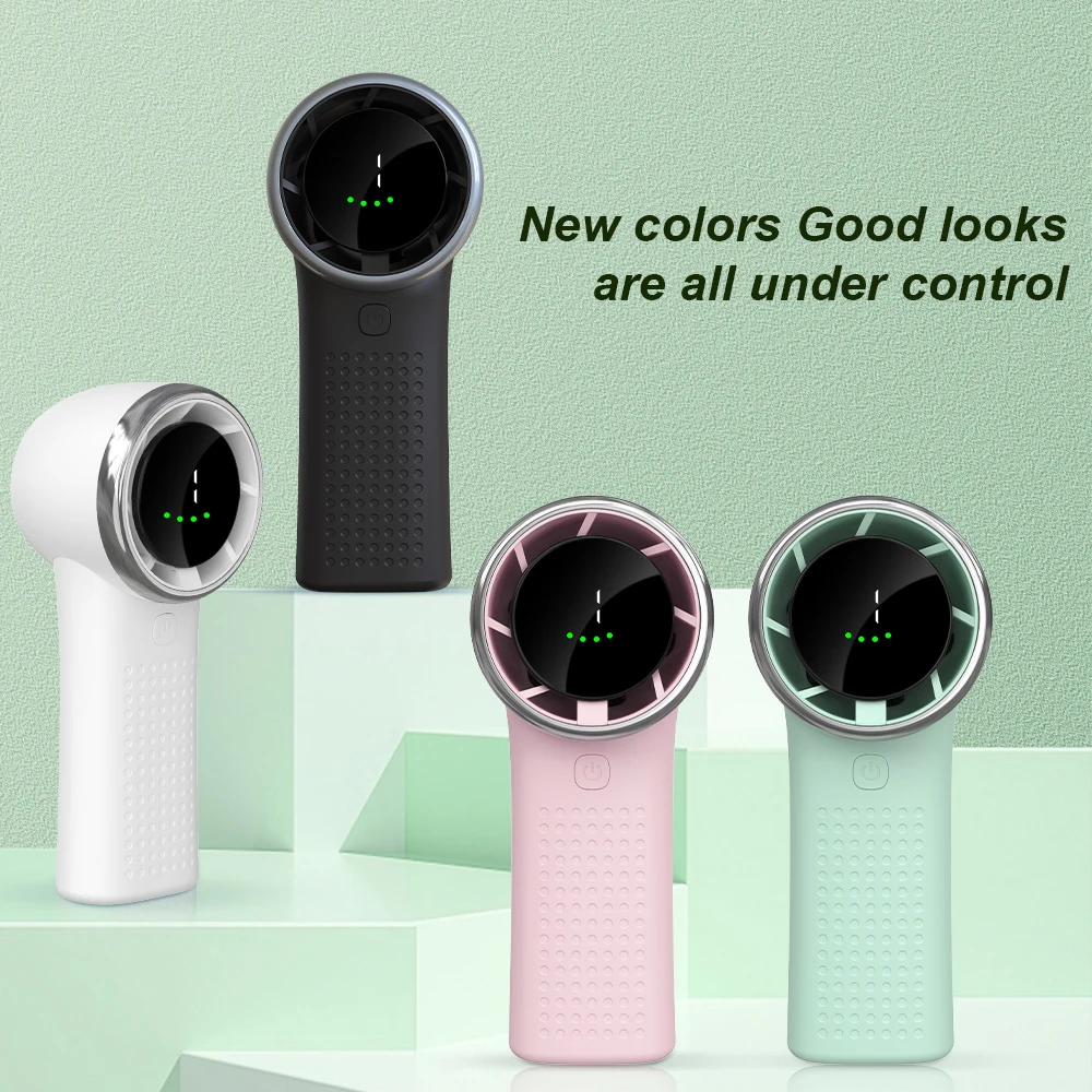 

New Outdoor High-speed Handheld Small Fan 5-gears Wind Speed 3500mAh Capacity LCD Digital Display Portable Turbofan