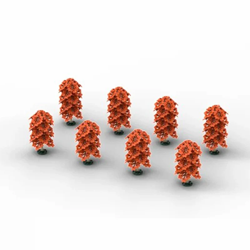 Creators Plant Series Model MOC Building Bricks Orange-Red Foilage Pack Modular Technology Gifts Holiday Assemble Children Toys