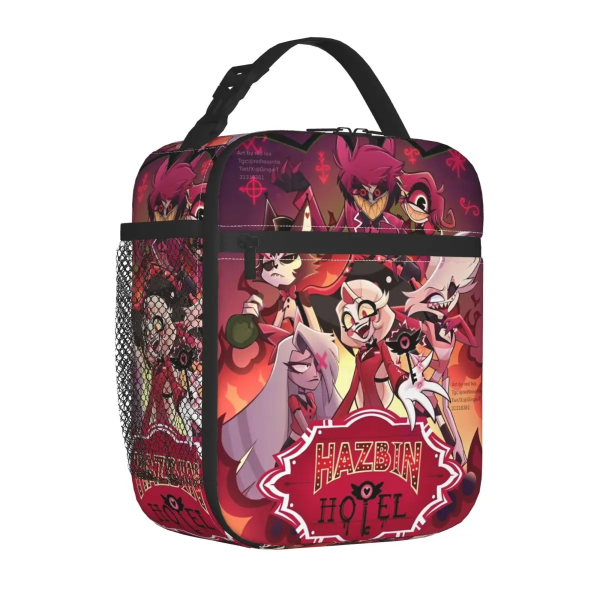 Anime H-Helluvas Drama Boss Thermal Insulated Lunch Bag for Office Portable Bento Box Cooler Thermal Lunch Boxes