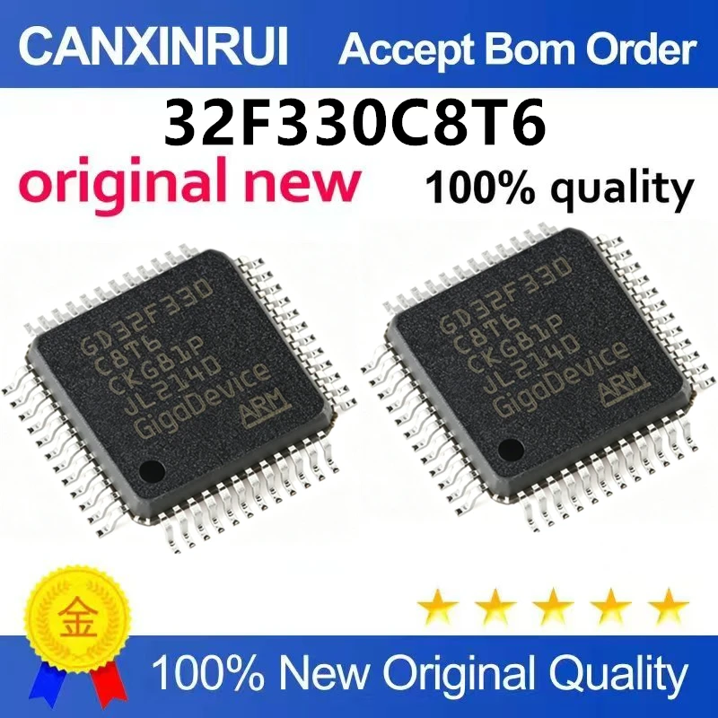 （5pcs-10pcs）Original GD32F330C8T6 LQFP-48 ARM Cortex-M4 32-bit microcontroller MCU chip
