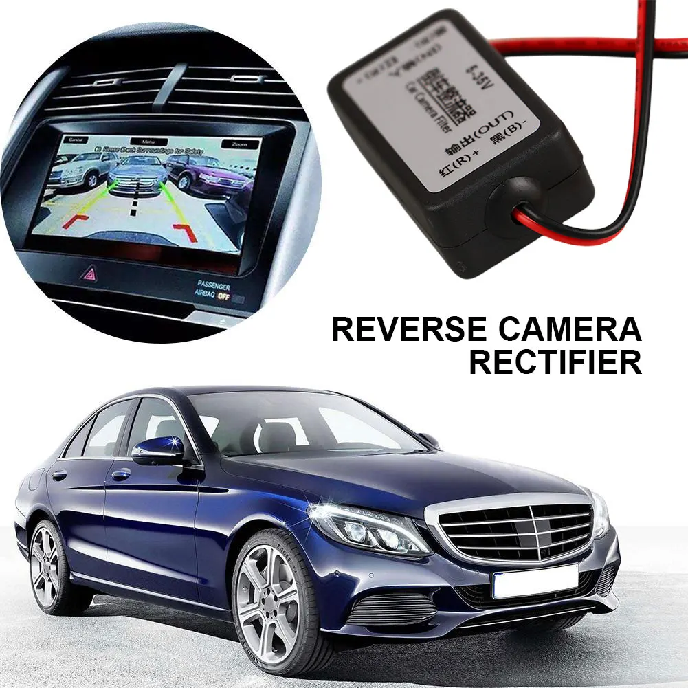 24V DC Car Power Relay Anti-interference Capacitor Filter Portable Car Rear View Rectifier for Auto Backup Camera for Car Camera